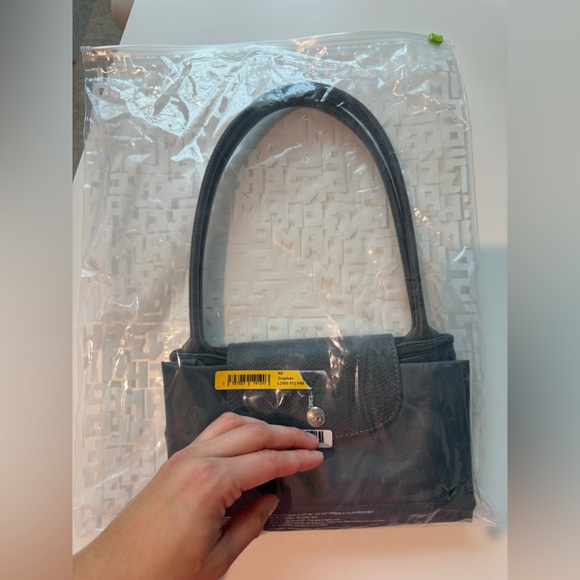 Le Pliage Green M Tote Bag Graphite - Recycled Canvas - Picture 9 of 12